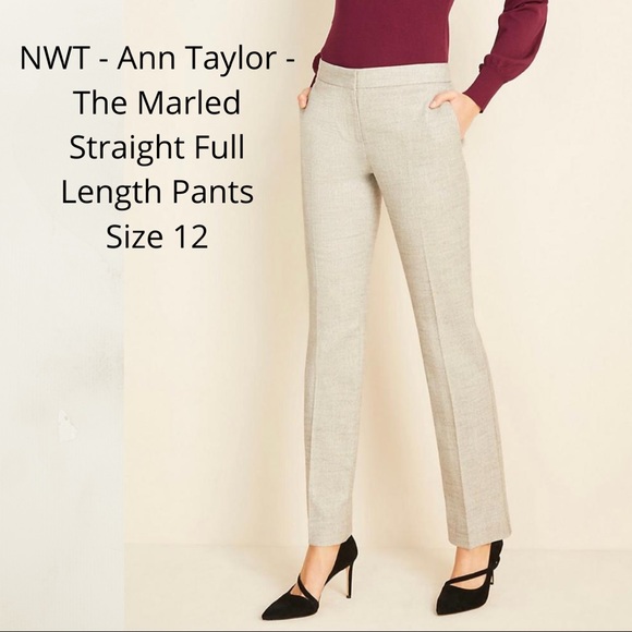 NWT - Ann Taylor Straight Fit Marled 31” Pants 12 - Picture 1 of 16